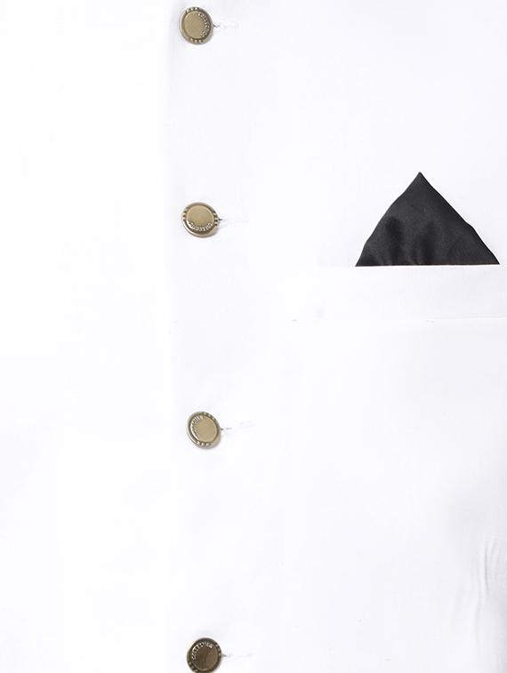 black cotton kurta pyjama set with nehru jacket - 16263938 - Zoom Image - 5