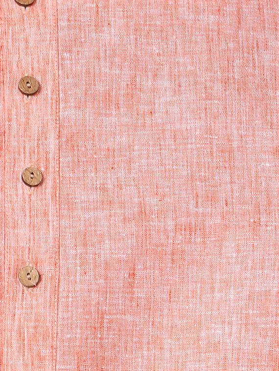 orange cotton asymmetric kurta pyjama set - 16264027 - Zoom Image - 4