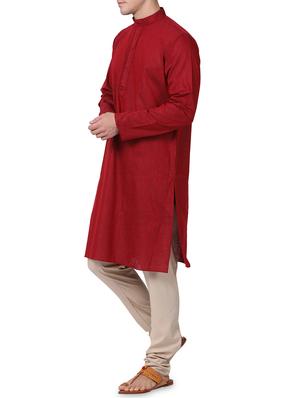 red solid kurta pyjama set - 16264033 - Standard Image - 2