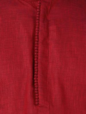 red solid kurta pyjama set - 16264033 - Standard Image - 5
