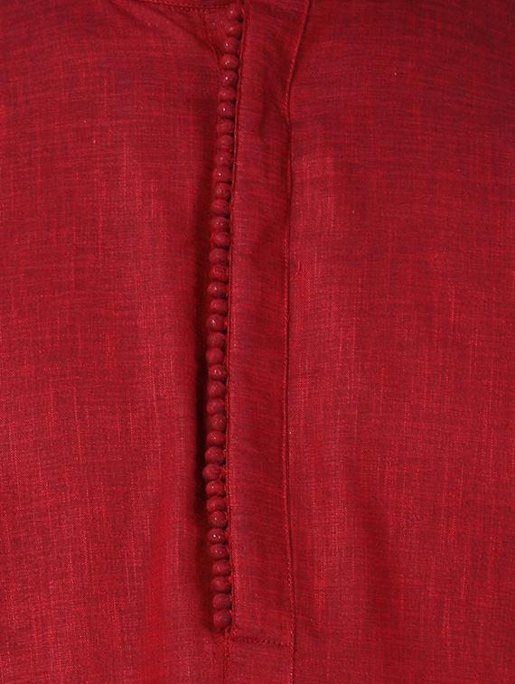 red solid kurta pyjama set - 16264033 - Zoom Image - 5