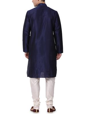 blue dupion kurta pyjama set - 16264048 - Standard Image - 3