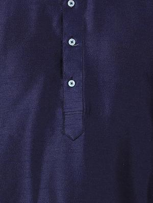 blue dupion kurta pyjama set - 16264048 - Standard Image - 5