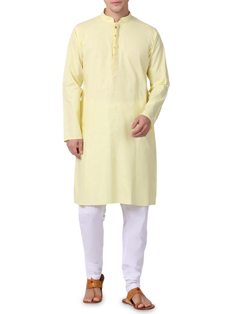 yellow solid kurta pyjama set - 16264050 - Zoom Image - 1