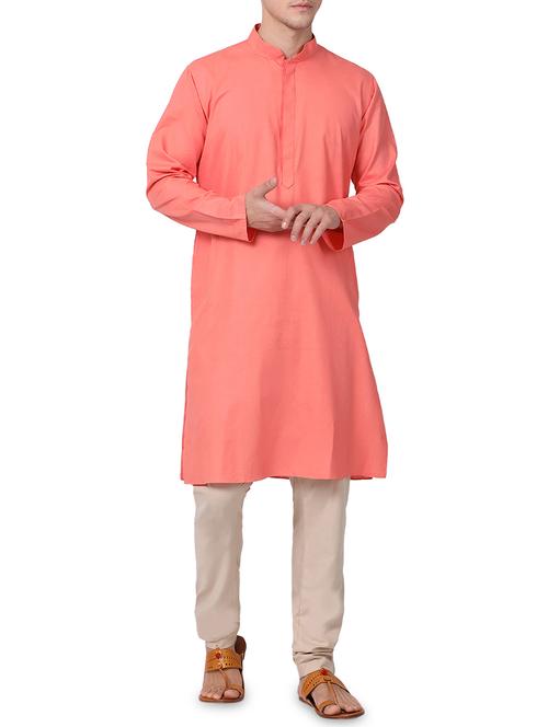 orange solid kurta pyjama set - 16264051 - Standard Image - 1