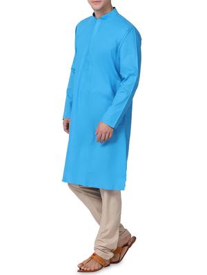 blue solid kurta pyjama set - 16264052 - Standard Image - 2