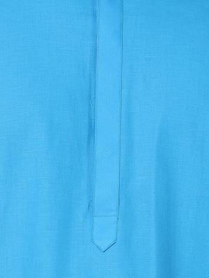blue solid kurta pyjama set - 16264052 - Standard Image - 4