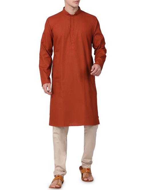 red solid kurta pyjama set - 16264054 - Standard Image - 1