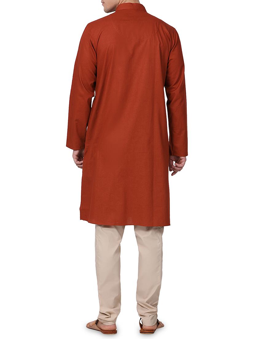 red solid kurta pyjama set - 16264054 - Zoom Image - 3