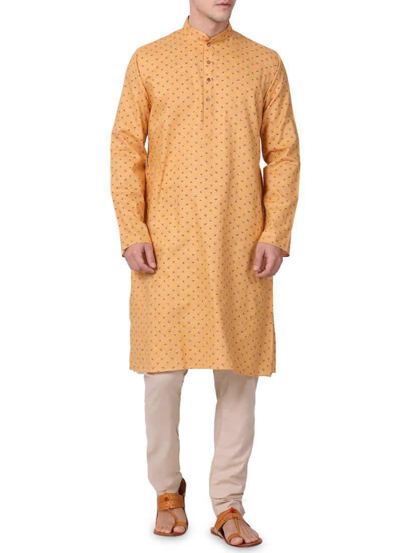 beige printed kurta pyjama set - 16264058 - Zoom Image - 1
