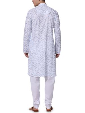 white floral printed kurta pyjama set - 16264063 - Standard Image - 3