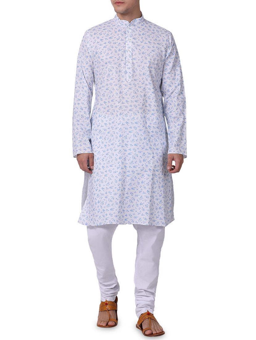 white floral printed kurta pyjama set - 16264063 - Zoom Image - 1