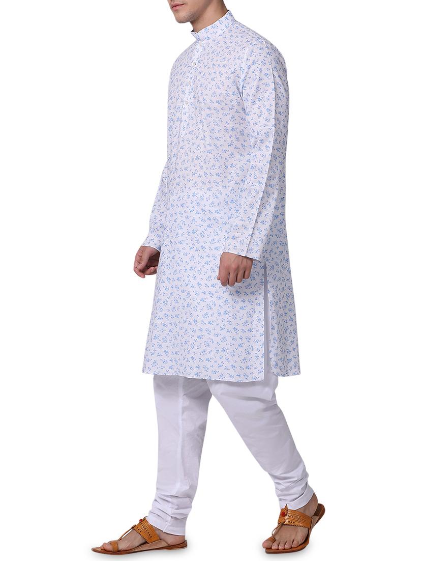 white floral printed kurta pyjama set - 16264063 - Zoom Image - 2