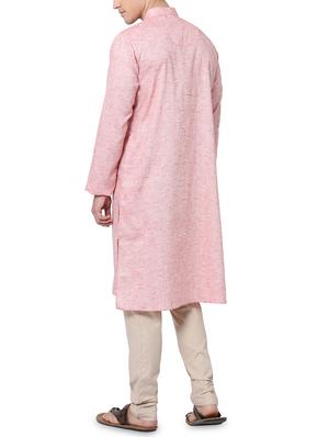 pink cotton kurta pyjama set - 16264073 - Standard Image - 3