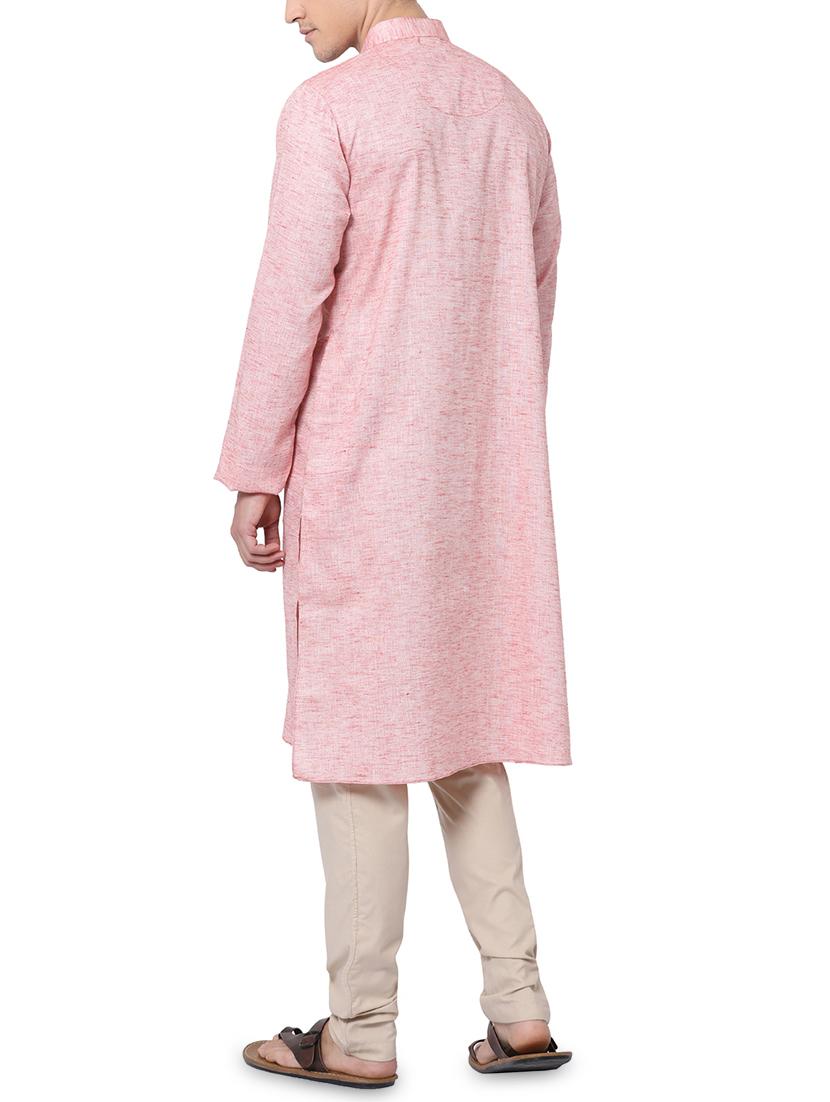 pink cotton kurta pyjama set - 16264073 - Zoom Image - 3