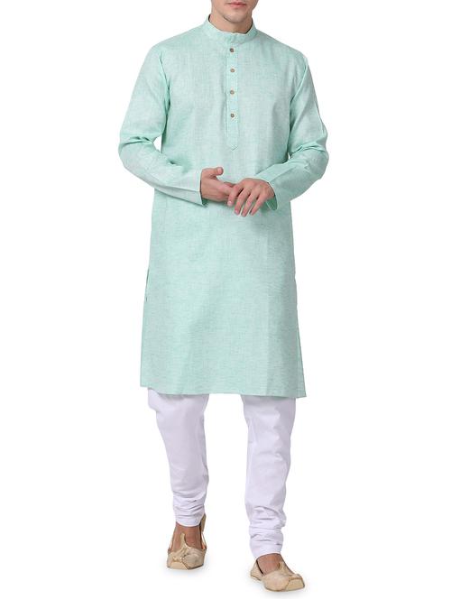 green solid kurta pyjama set - 16264081 - Standard Image - 1