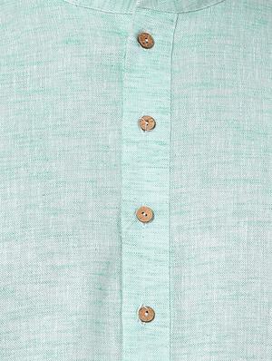green solid kurta pyjama set - 16264081 - Standard Image - 5