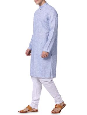blue solid kurta pyjama set - 16264082 - Standard Image - 2