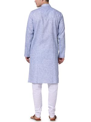 blue solid kurta pyjama set - 16264082 - Standard Image - 3