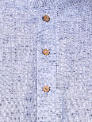 blue solid kurta pyjama set - 16264082 - Standard Image - 5