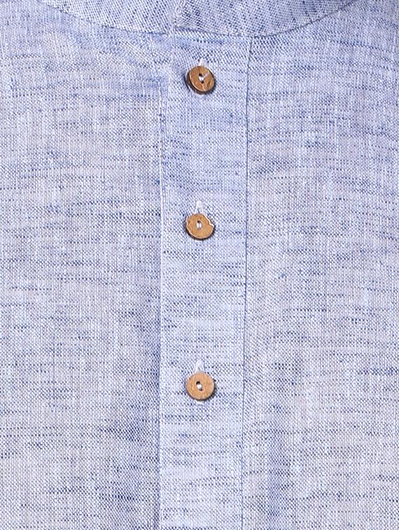 blue solid kurta pyjama set - 16264082 - Zoom Image - 5
