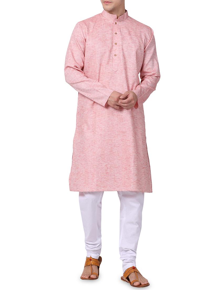 pink cotton kurta pyjama set - 16264083 - Zoom Image - 1