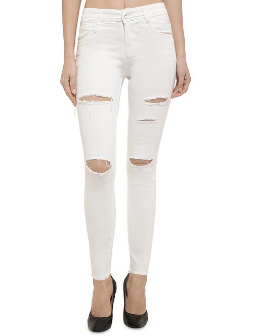 frayed hem distressed jeans - 16264093 - Very Small Image - 1