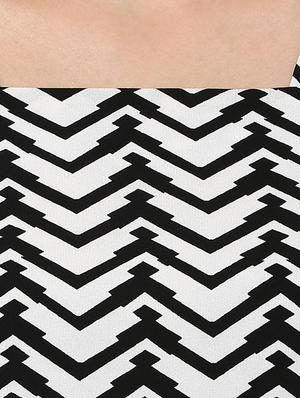 cold shoulder chevron a line dress - 16264476 - Standard Image - 5