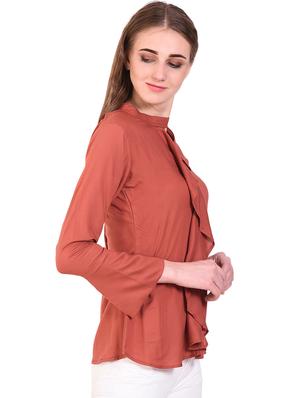 key hole neck ruffle detail top - 16264617 - Standard Image - 2
