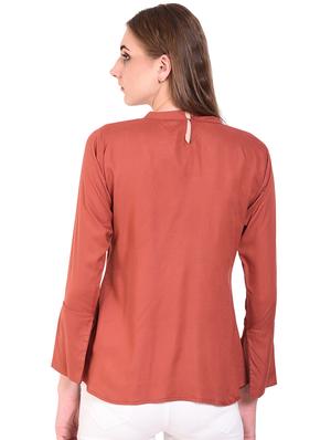 key hole neck ruffle detail top - 16264617 - Standard Image - 3