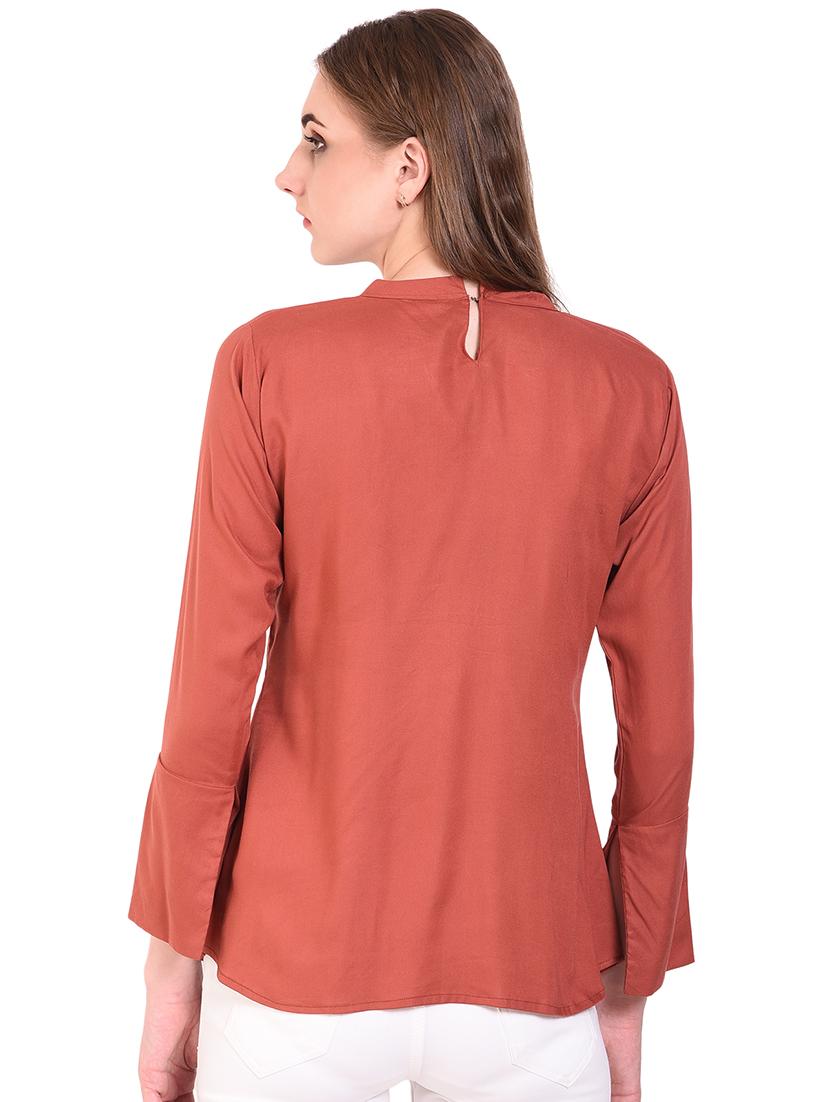key hole neck ruffle detail top - 16264617 - Zoom Image - 3