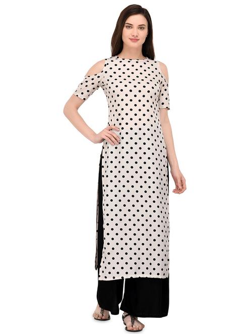 polka dots straight kurta - 16264707 - Standard Image - 1