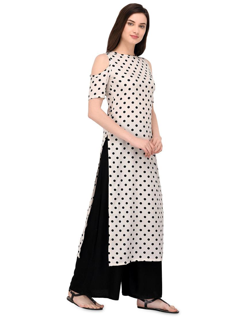 polka dots straight kurta - 16264707 - Zoom Image - 2