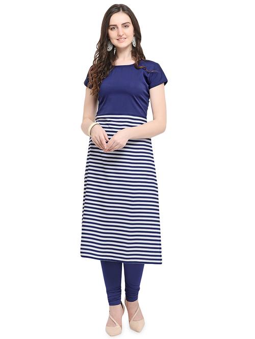 striped printed straight kurta - 16264708 - Standard Image - 1