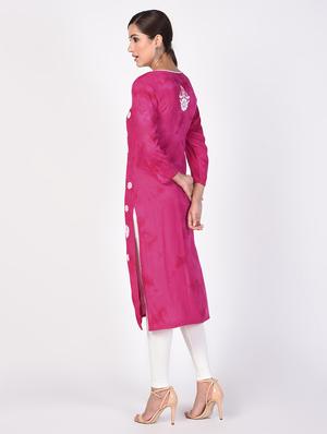 chikankari straight kurta - 16264857 - Standard Image - 3