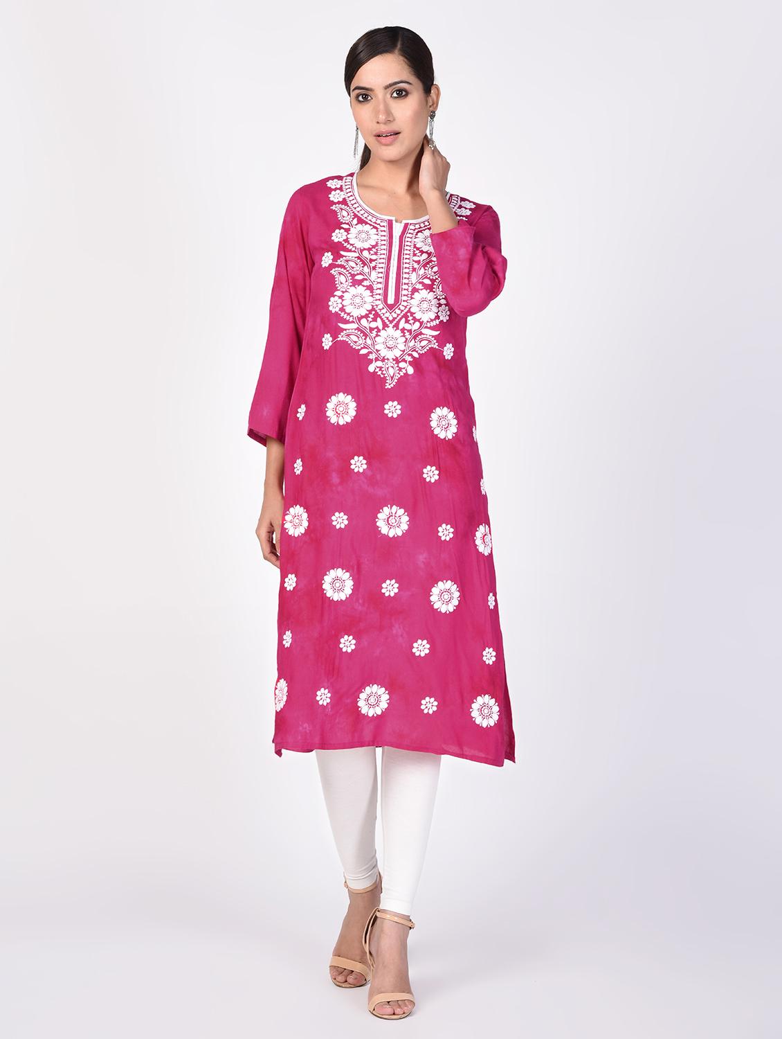 chikankari straight kurta - 16264857 - Zoom Image - 1