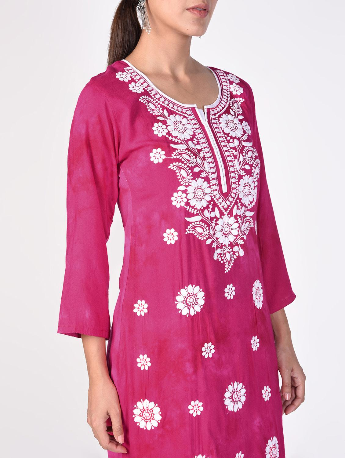chikankari straight kurta - 16264857 - Zoom Image - 4