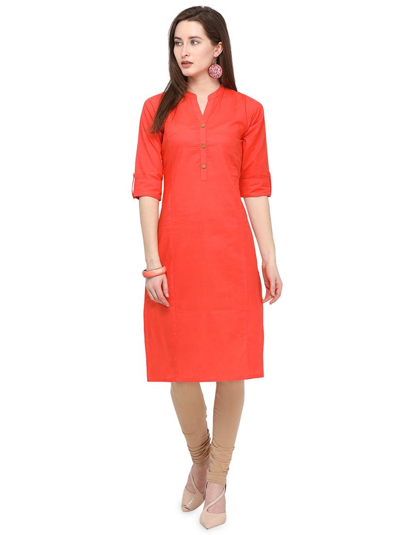 Solid straight kurta - 16264898 - Zoom Image - 1