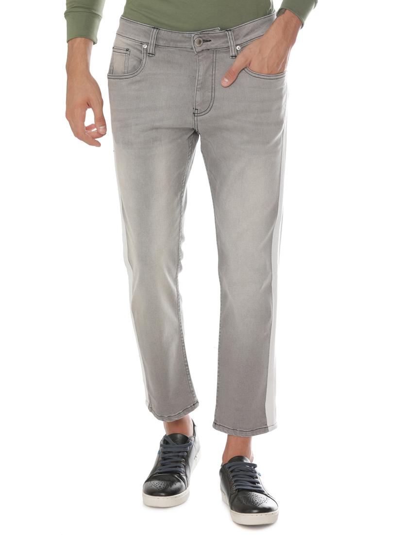 grey denim side tape jeans - 16265154 - Zoom Image - 1
