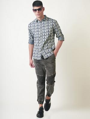 blue printed casual shirt - 16265208 - Standard Image - 4
