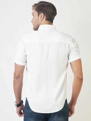 white solid casual shirt - 16265228 - Standard Image - 3