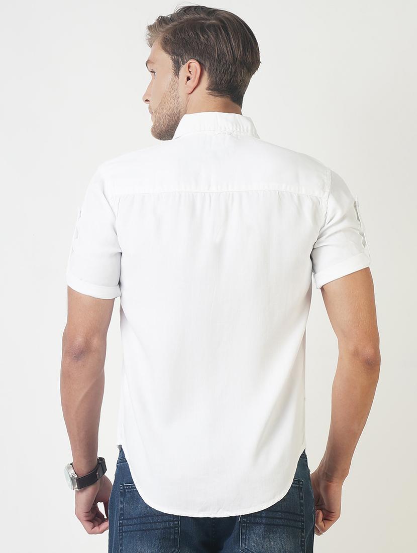 white solid casual shirt - 16265228 - Zoom Image - 3