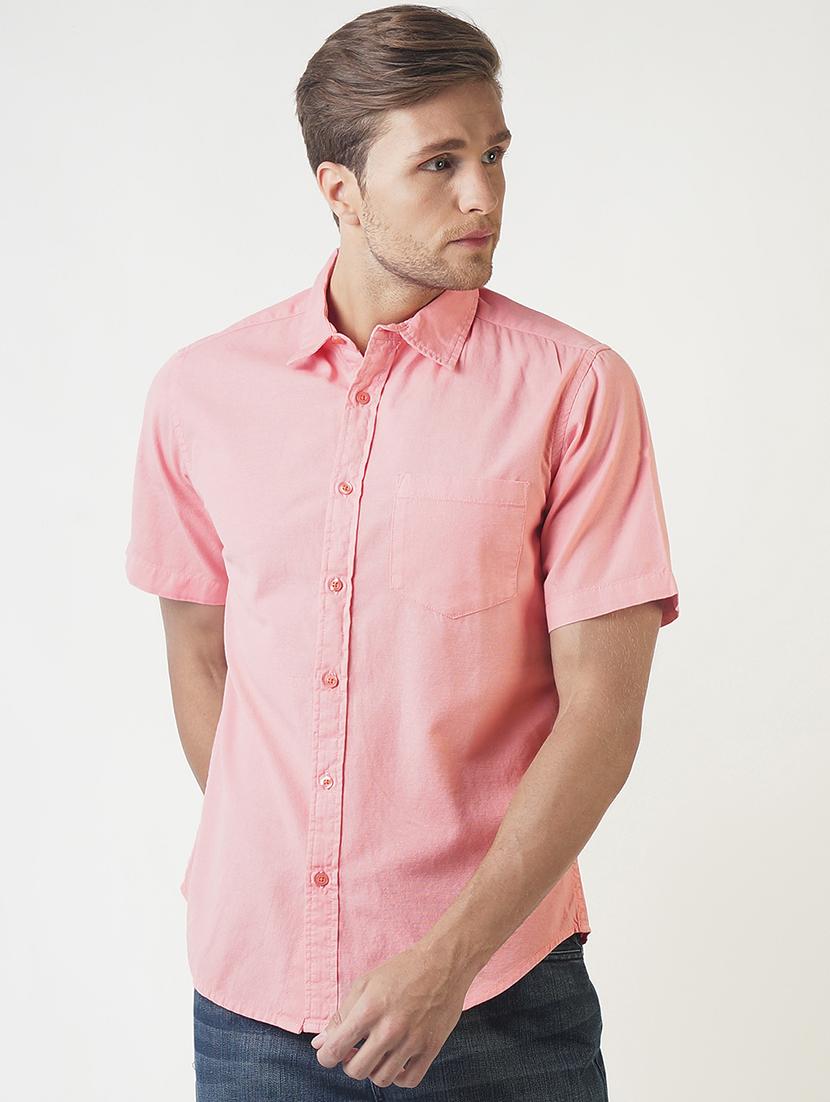 pink solid casual shirt - 16265234 - Zoom Image - 1