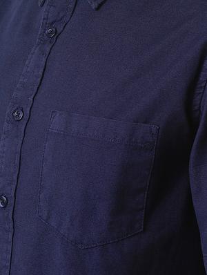 navy blue solid casual shirt - 16265238 - Standard Image - 5