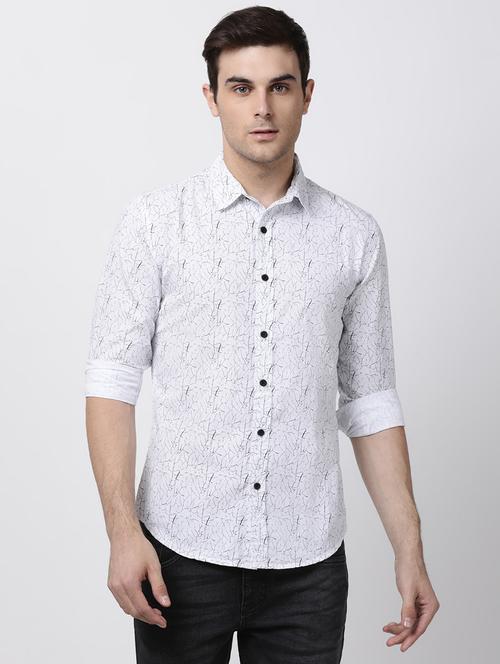 white printed casual shirt - 16265272 - Standard Image - 1