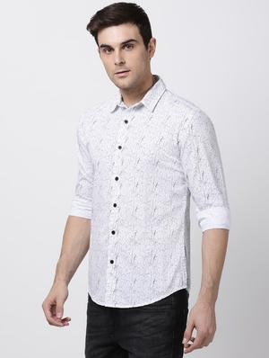 white printed casual shirt - 16265272 - Standard Image - 2