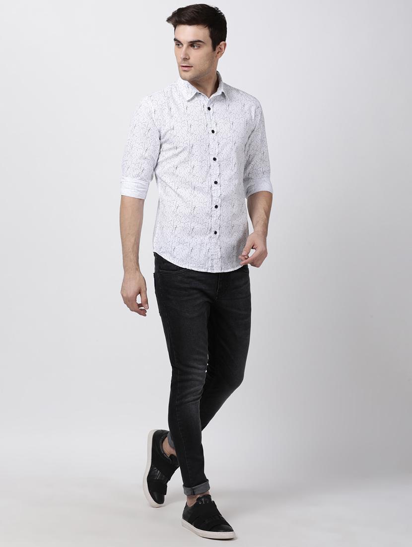 white printed casual shirt - 16265272 - Zoom Image - 4