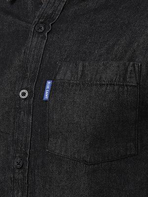 black denim casual shirt - 16265276 - Standard Image - 5