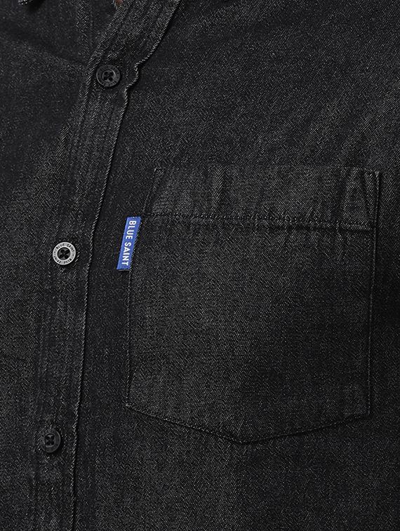 black denim casual shirt - 16265276 - Zoom Image - 5