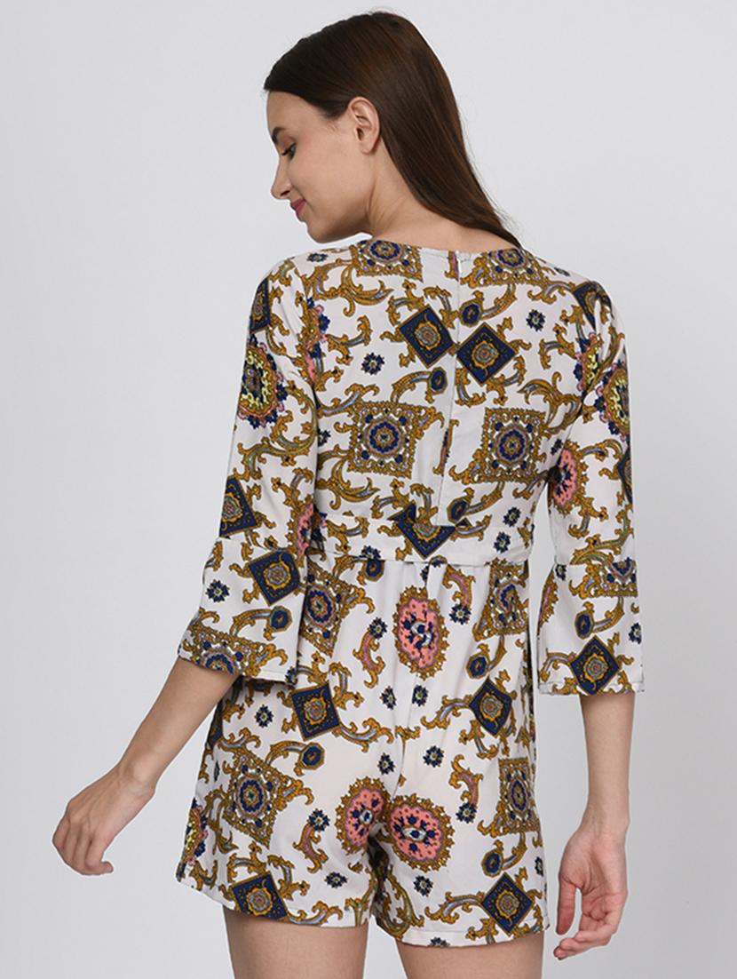 overlap neck tie knot romper - 16265310 - Zoom Image - 3